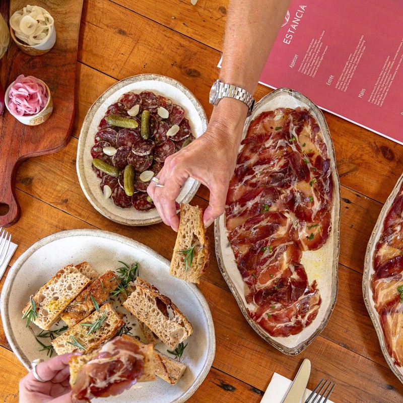 Table of food in Estancia Osteria, one of the Best Restaurants in the Hunter Valley